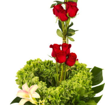 Rosas en corazón