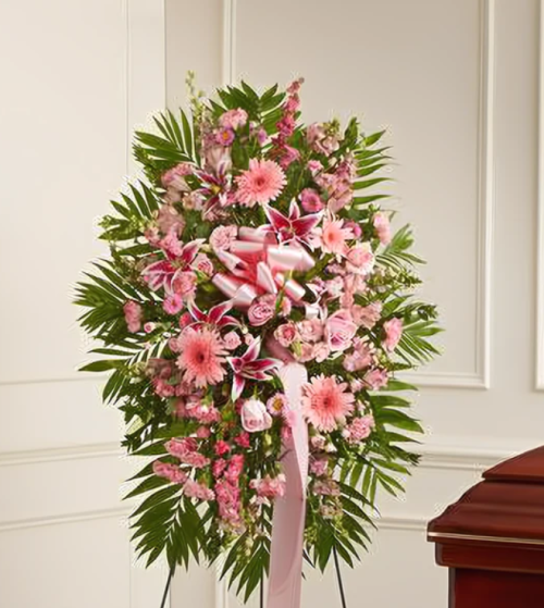 Corona rosas, gerberas y lilis