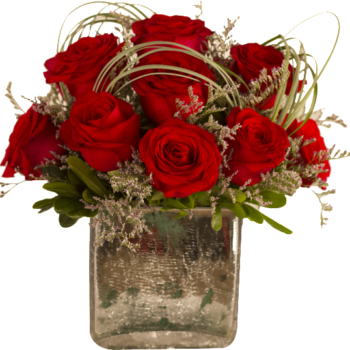 Rosas en cubo