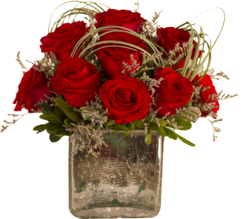 Rosas en cubo