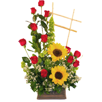 Rosas con girasoles