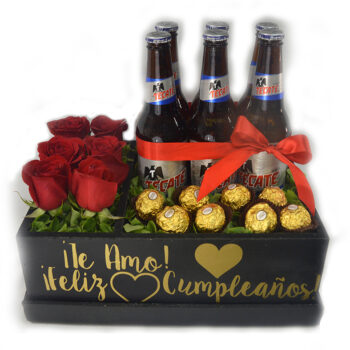Rosas, cervezas y chocolates