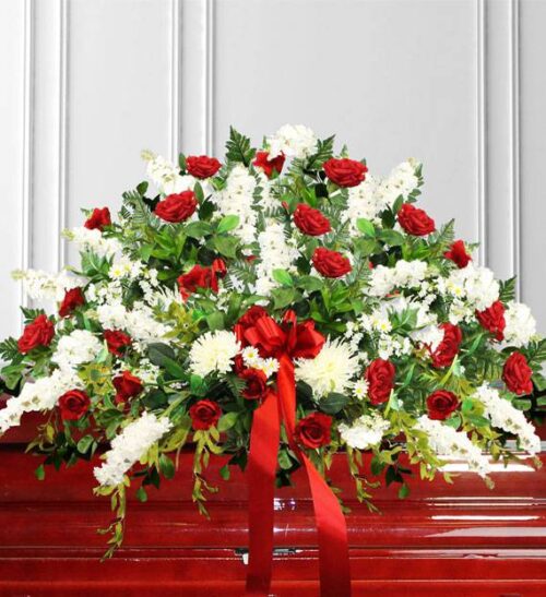 Cubre caja de rosas y crisantemos