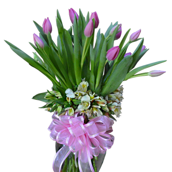 Gran florero de tulipanes
