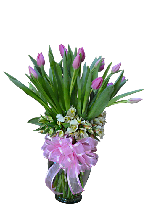 Gran florero de tulipanes