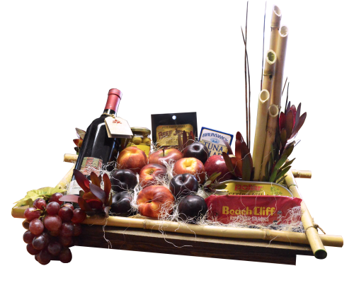 Frutas, botanas y vino