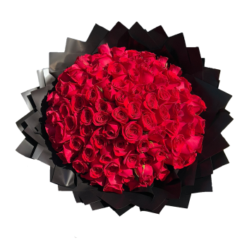 Bouquet compacto rosas rojas