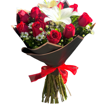 Bouquet 12 rosas rojas